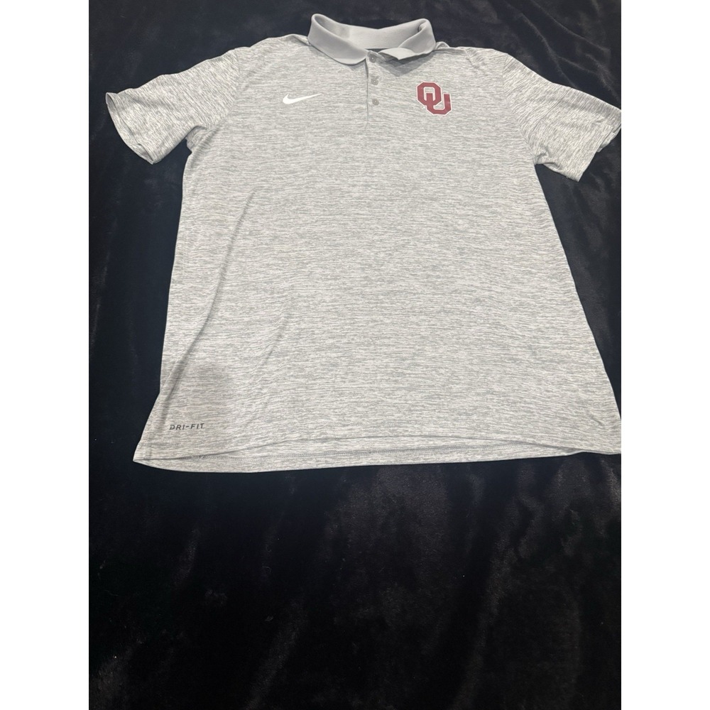 Men's Nike OU polo gray shirt size large Oklahoma Sooners - Picture 1 of 6